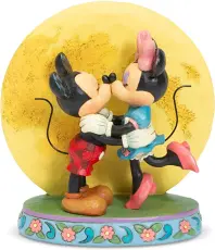 Disney samlarfigur Musse & Mimmi pussas framför månen - Figuria.se