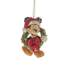 Disney samlarfigur Julornament - Musse Pigg med krans - Figuria.se