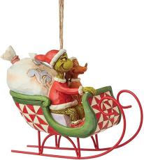  Julgranspynt - Grinchen i släde med Max - Figuria.se